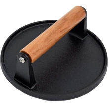 Cast Iron Grill Round Steak Burger Press